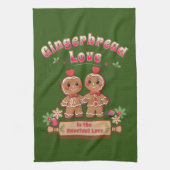 クリスマスジンジャーブレッドラブキッチンタオル キッチンタオル (縦)