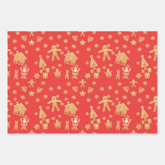 クリスマスジンジャーブレッドワンダーランド ラッピングペーパーシート (正面3)