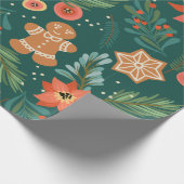 クリスマスジンジャーブレッド包装紙 ラッピングペーパー (角)