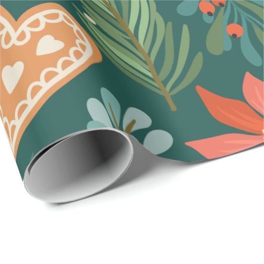 クリスマスジンジャーブレッド包装紙 ラッピングペーパー (ロールコーナー)