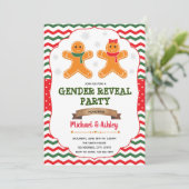 クリスマスジンジャーブレッド性別発表招待状 招待状 (スタンド正面)