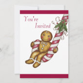 クリスマスジンジャーブレッド招待状 招待状 (正面)