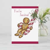 クリスマスジンジャーブレッド招待状 招待状 (スタンド正面)