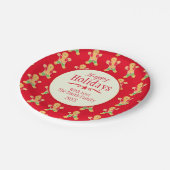 クリスマスジンジャーブレッド赤い名前ホリデー紙プレート ペーパープレート (アングル)