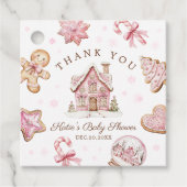 クリスマスジンジャーブレッド赤ちゃんシャワーお気に入りギフトラベル フェイバータグ (正面)