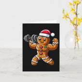 クリスマスジンジャーブレッド重量挙げ男性トレーニングボー カード (黄色い花)