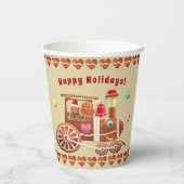 クリスマスジンジャーブレッド飛行機&トレイン 紙コップ (裏面)