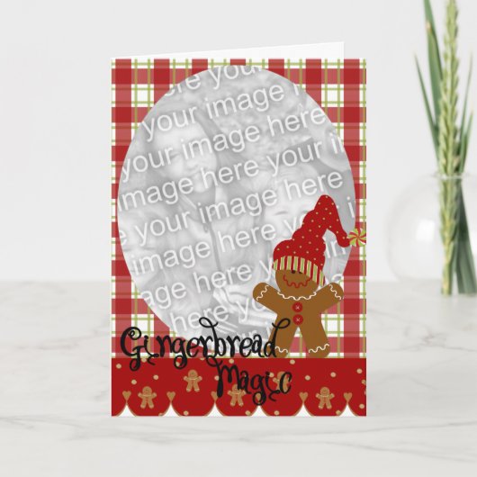 クリスマスジンジャーブレッド魔法フォトカード シーズンカード (正面)