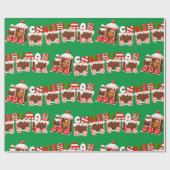 クリスマスジンジャーブレッド ラッピングペーパー (フラット)