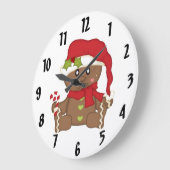 クリスマスジンジャーブレッド ラージ壁時計 (傾斜)