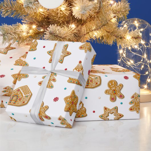 クリスマスジンジャーブレッドCookieのおもしろいパタモダンーン ラッピングペーパー (クリスマス)