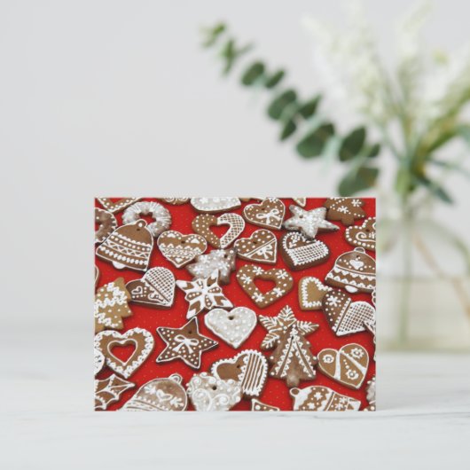 クリスマスジンジャーブレッドCookieはがき シーズンポストカード (スタンド正面)