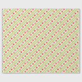 クリスマスジンジャーブレッドCookieグリーン ラッピングペーパー (フラット)