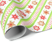 クリスマスジンジャーブレッドCookieグリーン ラッピングペーパー (ロールコーナー)
