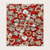 クリスマスジンジャーブレッドCookieテント折りカード (外部フラット)