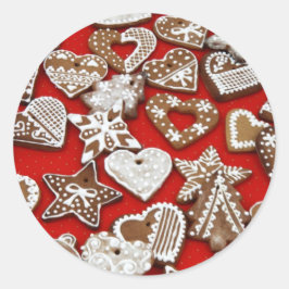 クリスマスジンジャーブレッドCookieラウンドステッカー ラウンドシール