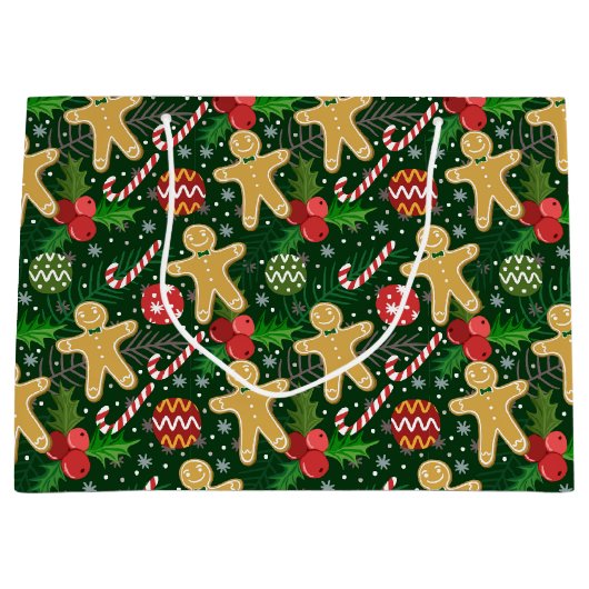 クリスマスジンジャーブレッドCookie抱き枕 ラージペーパーバッグ (正面)