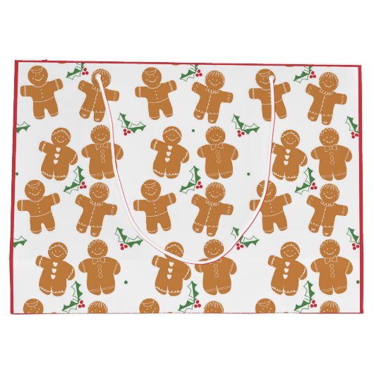 クリスマスジンジャーブレッドCookie抱き枕 ラージペーパーバッグ (裏面)