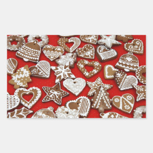 クリスマスジンジャーブレッドCookie矩形シール 長方形シール