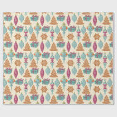 クリスマスジンジャーブレッドCookie&オーナメント ラッピングペーパー (フラット)