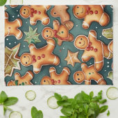 クリスマスジンジャーブレッドCookie キッチンタオル (折り畳み)