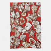 クリスマスジンジャーブレッドCookie キッチンタオル (縦)
