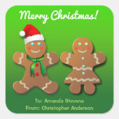 クリスマスジンジャーブレッドCookie スクエアシール (正面)