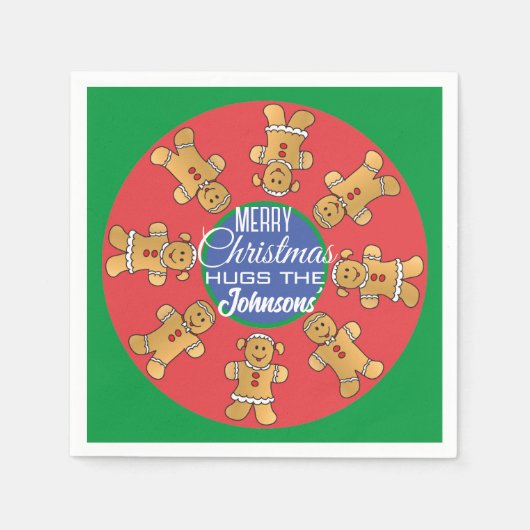 クリスマスジンジャーブレッドCookie スタンダードカクテルナプキン (正面)