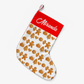 クリスマスジンジャーブレッドCookie スモールクリスマスストッキング (正面 (吊り時))