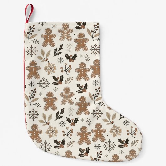 クリスマスジンジャーブレッドCookie スモールクリスマスストッキング (正面)