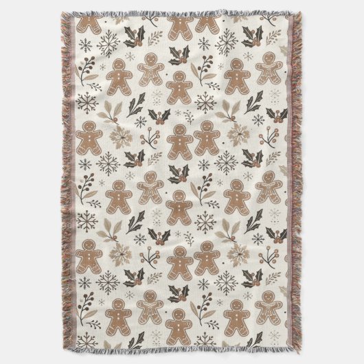 クリスマスジンジャーブレッドCookie スローブランケット (正面縦)
