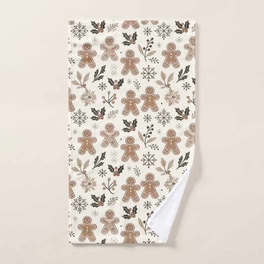 クリスマスジンジャーブレッドCookie ハンドタオル (ハンドタオル)