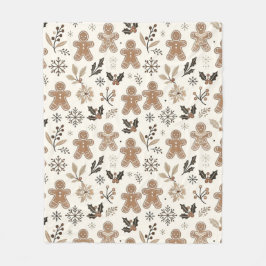 クリスマスジンジャーブレッドCookie フリースブランケット