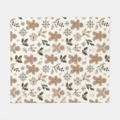 クリスマスジンジャーブレッドCookie フリースブランケット (正面(横))