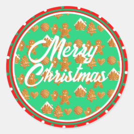 クリスマスジンジャーブレッドCookie ラウンドシール