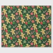 クリスマスジンジャーブレッドCookie ラッピングペーパー (フラット)