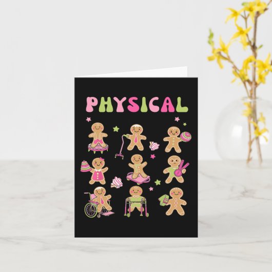 クリスマスジンジャーブレッドPTフィジカルセラピーアシスタン カード (黄色い花)
