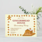 クリスマスジンジャーブレッ飾ドハウスのパーティー 招待状 (スタンド正面)