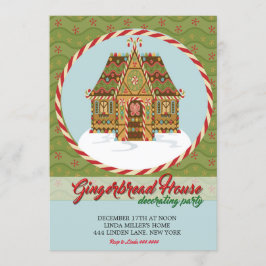 クリスマスジンジャーブレッ飾ドハウスのパーティー 招待状