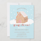 クリスマスジンジャーブレッ飾ドハウスのパーティー 招待状 (正面)