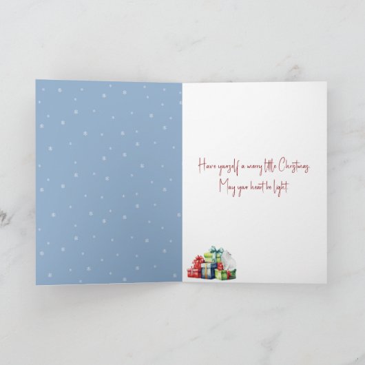 クリスマスジンジャー子猫（鳥）ショウジョウコウカンチョウを見る カード (内部)