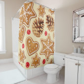 クリスマスジンジャー：フェスティバルシームレスパターン。 シャワーカーテン (インサイチュ)