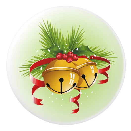 クリスマスジンルベルキャビネット – 引き出しノブ セラミックノブ (正面)