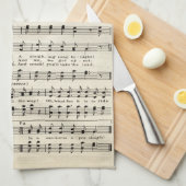 クリスマスジンルベルズカロールシートミュージック キッチンタオル (四つ折り)