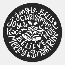 クリスマスジンルベルズピースジョイメリーブライトノエル ラウンドシール