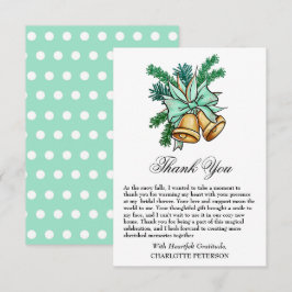 クリスマスジンルベルブライダルシャワー サンキューカード