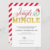 クリスマスジンルミングルクリスマスホリデーシーズンパーティー 招待状 (正面/裏面)