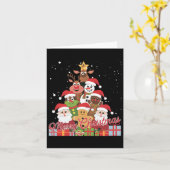 クリスマススおもしろいタジンジャーブレッド雪だるまトナカイChri カード (黄色い花)