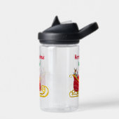 クリスマススイーでサンタとルドルフをパーソナライズ ウォーターボトル (左面)