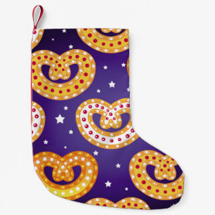 クリスマススイーツとシームレスなパターン。ヴィンテージ スモールクリスマスストッキング